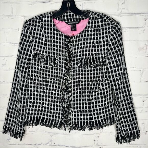 Nicole Studio size 6 petite black & white blazer - Picture 1 of 5